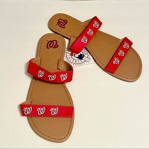 MLB WASHINGTON NATIONALS 2-strap sandals XL NWT